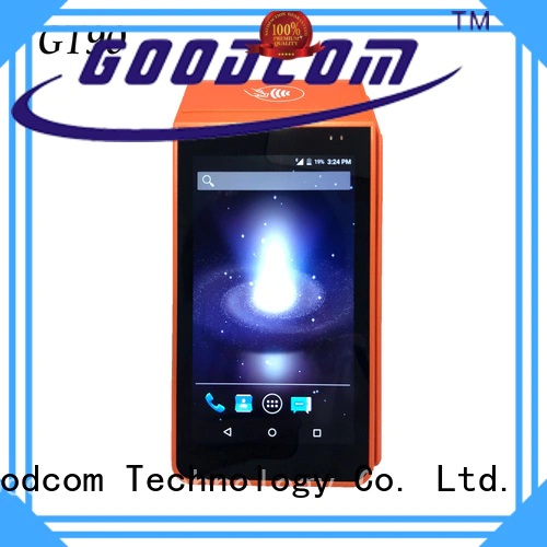 Goodcom portable barcode scanner with printer with touch screen for takeaway